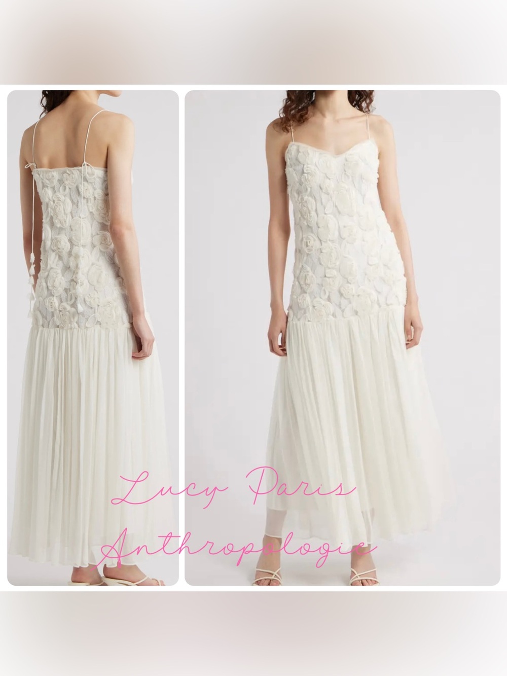 Lucy Paris Anthropologie Arwen Floral Dropped Waist Maxi Dress Medium